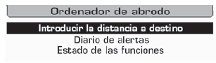 Menú Ordenador de a bordo