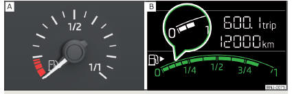 Fig. 24 Indicador de nivel de combustible: Variante 1 / Variante 2