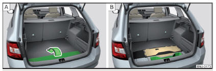 Fig. 103 Abatir el suelo / compartimento guardaobjetos debajo del suelo