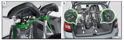 Fig. 114 Garantizar la estabilidad de las bicicletas con una correa