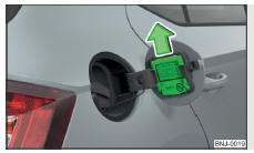 Fig. 163 Tapa del depósito de combustible: Extraer la rasqueta
