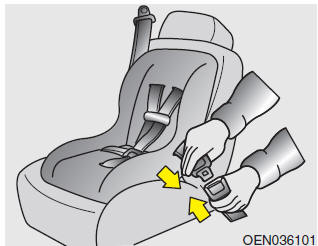 Montaje de un sistema de sujeción infantil con cinturón de seguridad abdominal / de bandolera