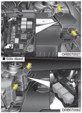 Sustitución de fusibles en el panel del compartimiento del motor