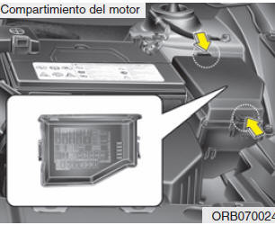 Descripción del panel de fusibles y relés